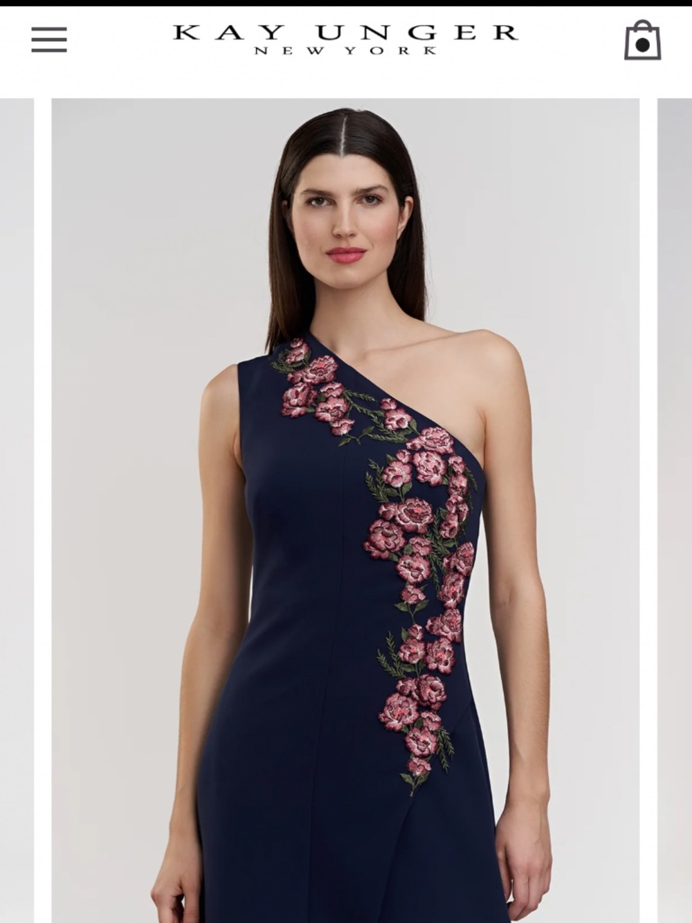 Kay Unger Nadine one shoulder gown